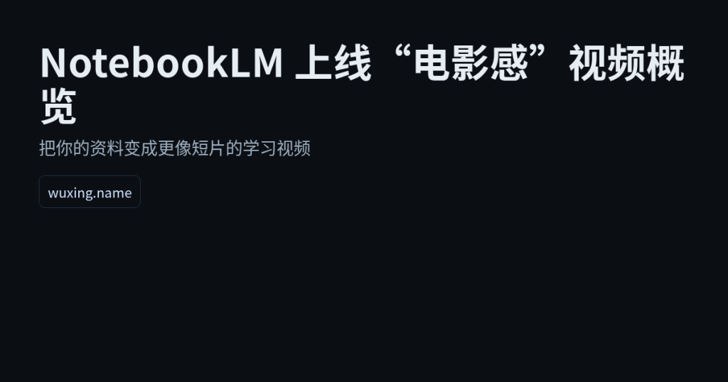 NotebookLM 电影感视频概览 封面图